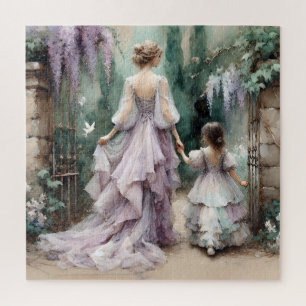 Watercolor Wisteria Garden Jigsaw Puzzle