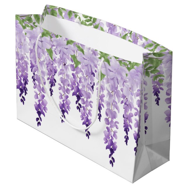 Watercolor Wisteria Large Gift Bag (Back Angled)