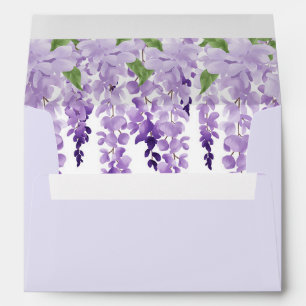 Watercolor Wisteria Lavender Wedding Envelope