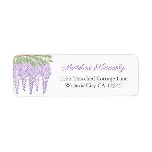 Watercolor Wisteria Lilac Floral Return Address