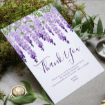 Watercolor Wisteria Photo | Bat Mitzvah Thank You Card<br><div class="desc">This design features elegant watercolor wisteria flowers in soft lavender and purple with green leaves on a white background with your Bat Mitzvah Thank You message below. On the reverse add your favorite photo. Personalize by editing the text in the text boxes and adding your image. Designed for you by...</div>
