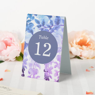 Watercolor Wisteria Purple Floral Table Numbers
