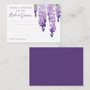 Watercolor Wisteria Purple Lilac Floral Wedding Advice Card