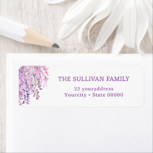 Watercolor wisteria return address label