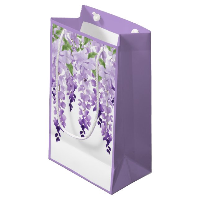 Watercolor Wisteria Small Gift Bag (Front Angled)