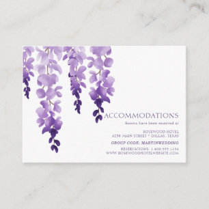 Watercolor Wisteria Wedding Hotel Accommodation Enclosure Card