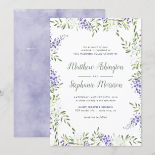 Watercolor Wisteria Wedding Invitation