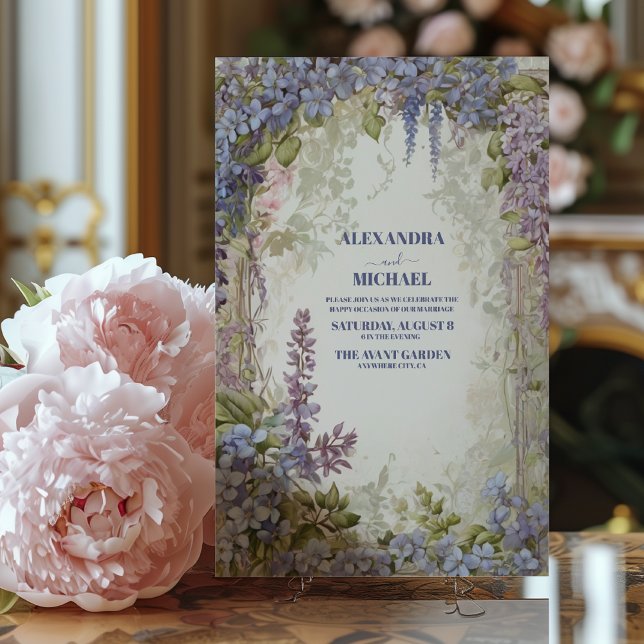Watercolor Wisteria Wedding Invitation (Creator Uploaded)