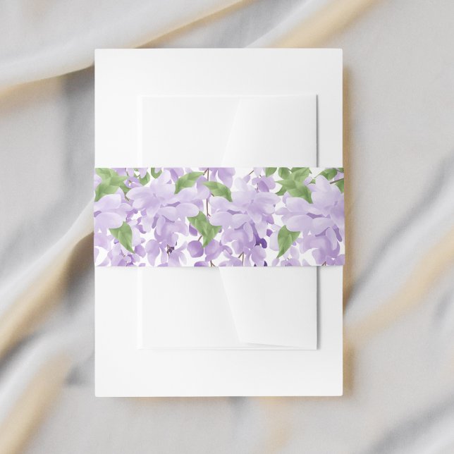 Watercolor Wisteria Wedding Invitation Belly Band (Creator Uploaded)