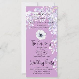Watercolor Wisteria Wedding Program