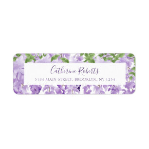 Watercolor Wisteria Wedding Return Address