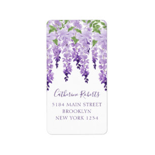 Watercolor Wisteria Wedding Return Address Label