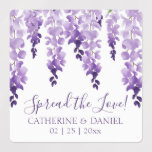 Watercolor Wisteria Wedding Spread The Love Script<br><div class="desc">Watercolor Wisteria Wedding Spread The Love Script Favour Tags features elegant watercolor wisteria flowers in soft lavender and purple with green leaves on a white background with your wedding thank message and the date below. On the reverse is a soft lilac. Personalise by editing the text in the text boxes....</div>