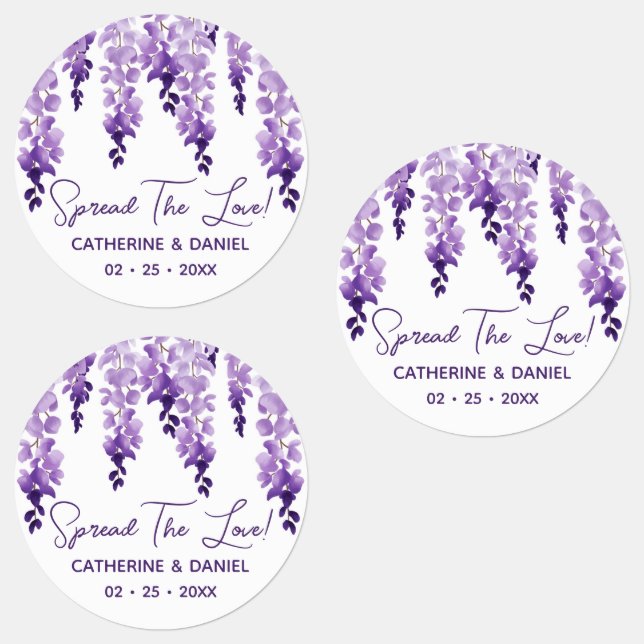 Watercolor Wisteria Wedding Spread The Love Script (Group)
