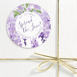 Watercolor Wisteria Wedding Spread The Love Script<br><div class="desc">Watercolor Wisteria Wedding Spread The Love Script Favour Tags features elegant watercolor wisteria flowers in soft lavender and purple with green leaves on a white background with your wedding thank message and the date below. On the reverse is a soft lilac. Personalise by editing the text in the text boxes....</div>