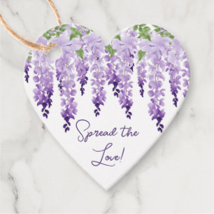 Watercolor Wisteria Wedding Spread The Love Script Favour Tags