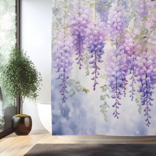 Watercolor Wisteria Whispers Shower Curtain