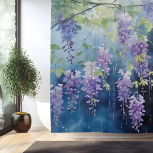 Watercolor Wisteria Whispers Shower Curtain