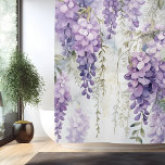 Watercolor Wisteria Whispers Shower Curtain<br><div class="desc">Transform your bathroom into a tranquil oasis with our Wisteria Whispers shower curtain. This stunning design features wisteria vines in shades of lavender and lilac, creating a serene and romantic atmosphere that will elevate your daily shower routine. The graceful cascading vines bring a touch of enchanting beauty to your space,...</div>