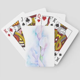 watercolor with 3 callas playing cards