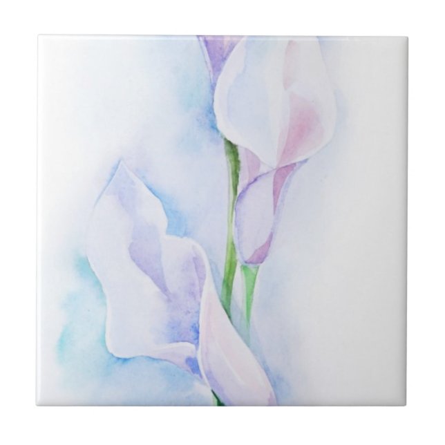 watercolor with 3 callas tile (Front)