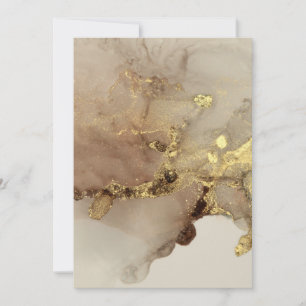 Watercolor with Gold Flake Wedding Invitation