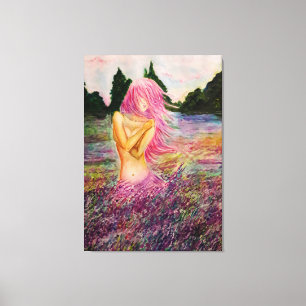 Watercolor - With Lavender Aroma Canvas Print