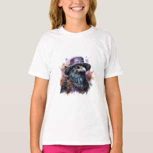 Watercolor Wizard Raven Bird T-Shirt