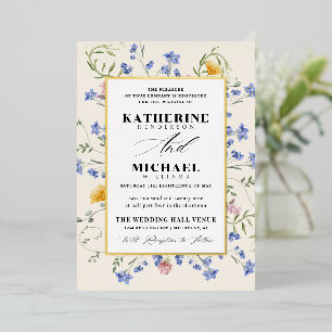 Watercolor Wldflowers Meadow Details RSVP Wedding