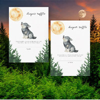 Watercolor Wolf Baby shower Diaper Raffle