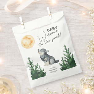 Watercolor Wolf Baby Shower Favour Bags