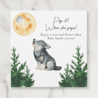 Watercolor Wolf Baby Shower Pop it! When she pops