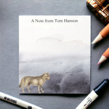 Watercolor Wolf Blue Clouds Personalised