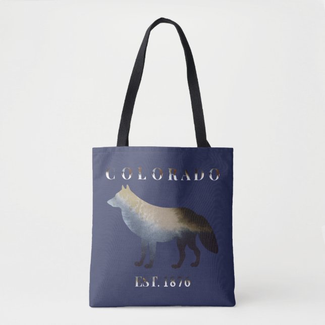 Watercolor Wolf Colorado 1876 Tote Bag (Front)