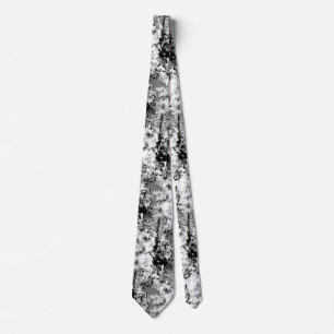 Watercolor Wolf Head Grey Black White Colours Tie