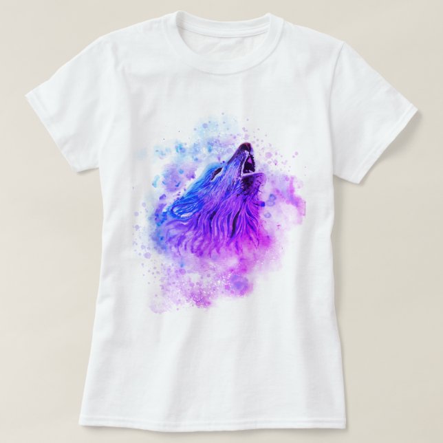 Watercolor Wolf T-Shirt (Design Front)