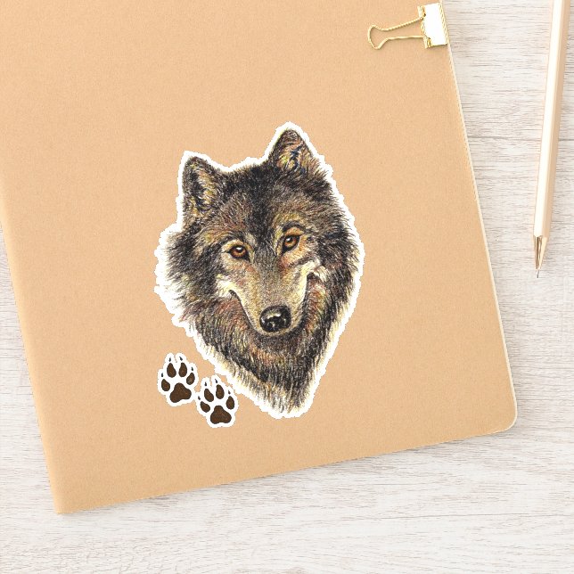 Watercolor Wolf Wildlife Animal Nature Art (Notebook)
