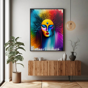 Watercolor Woman Abstract Ai Art     Poster