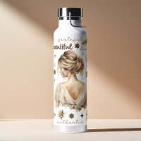 Watercolor Woman With Blonde Hair Boho Affirmation