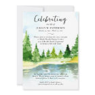 Watercolor Wooded Lake Celebration of Life Poem