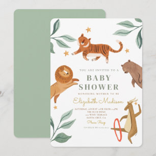 Watercolor Woodland Animal Baby Shower invitation