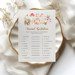 Watercolor Woodland Animal Gestation Baby Shower