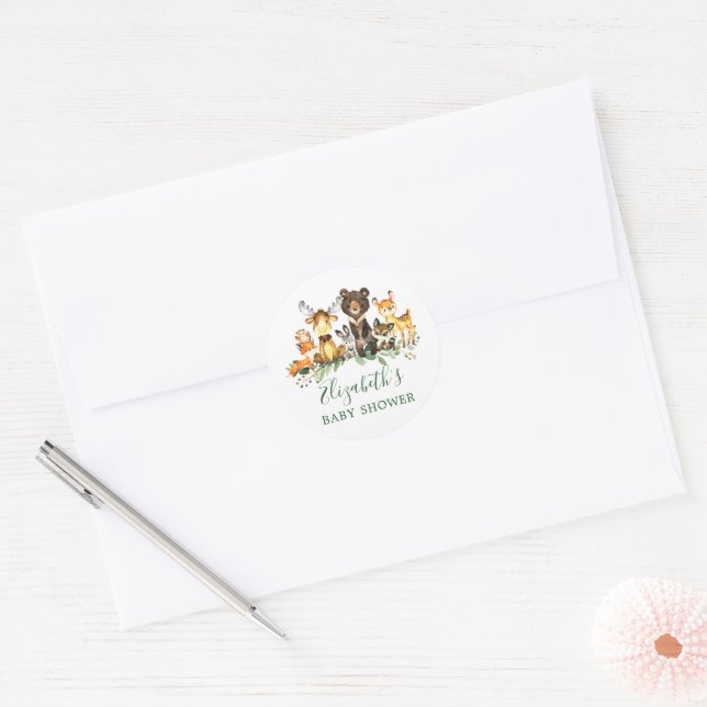 Watercolor Woodland Animals Baby Shower Seals (Envelope)