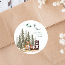 Watercolor woodland animals neutral baby shower