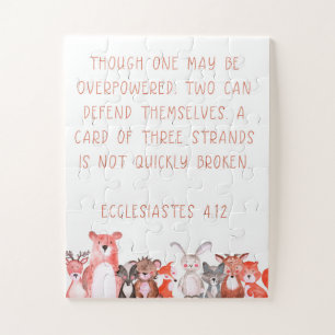 Watercolor Woodland Baby Animal Nursery Art Poster Jigsaw Puzzle