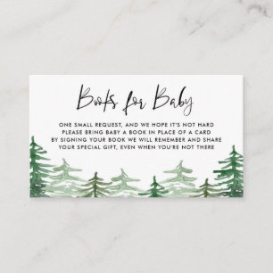 Watercolor Woodland Baby Shower Book Request Enclosure Card