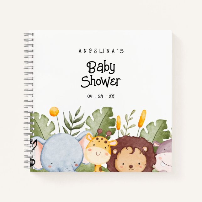 Watercolor Woodland Baby Shower Gift List Notebook (Front)