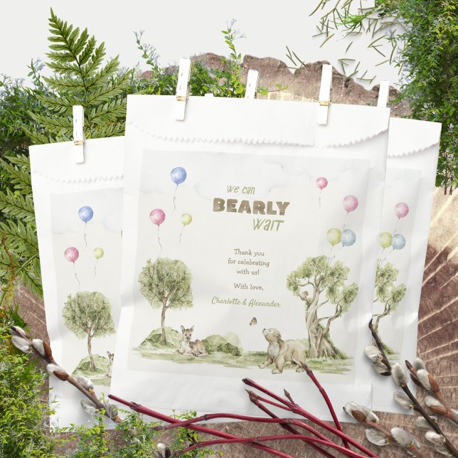 Watercolor Woodland Bearly Wait Whimsical Favour Bags (Watercolor Woodland Bearly Wait Whimsical Favor Bags ©Susanne Sachers - Sunny Mind 🌞)