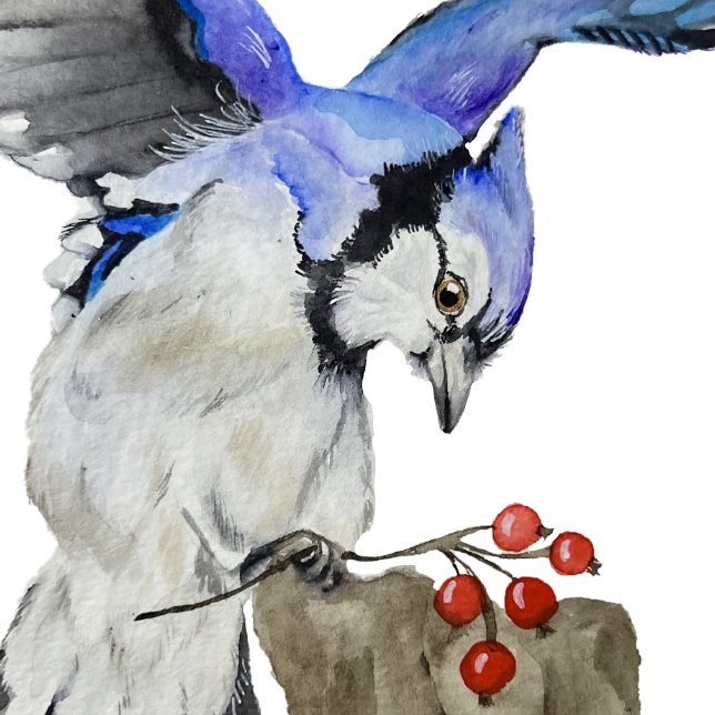 Watercolor woodland bird blue jay coffee mug (Creator Uploaded)