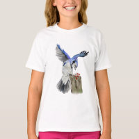 Watercolor woodland bird blue jay
